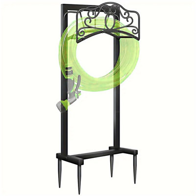 Garden Hose Holder, Super Stable Water Hose Holders Stand Holds 160-feet Hose, Detachable Freestanding Hose Storage Hanger Rack For Outside Yard Lawn Farm