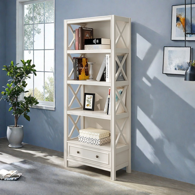 Bradburn, (4 tablettes) H 68,8 po x l 27,5 po x P 12,2 po, Blanc