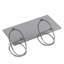 Table basse 31,50 "en verre rectangulaire moderne avec cadres en forme d'anneau, finition chromée et verre trempé gris, centre de table luxueux pour le salon, la chambre à coucher et le bureau, argent-129764132-129764134