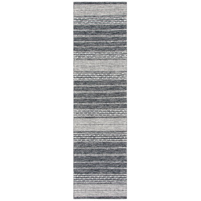 Hartwig Striped Handwoven Cotton Black/Ivory Area Rug