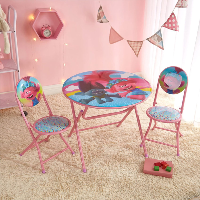 Ensemble de table ronde et de chaises 3 pièces Dreamworks Trolls