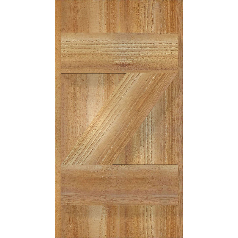 TimberCraft 5 3/8 "planches jointes avec n-lattes avec barre en Z, cèdre rouge de l'Ouest (par paire), 10 3/4 po, 20 po