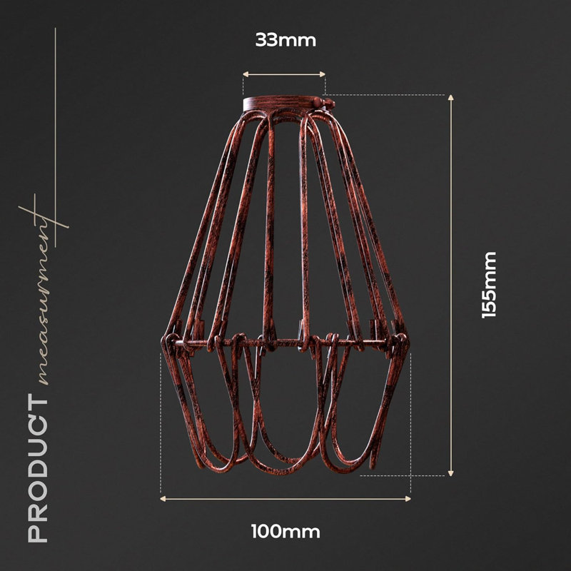 Annjelica 10cm H Metal Empire Lamp Shade, Rustic Red