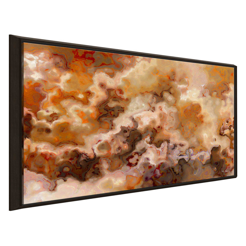 « if i pourrait », reproduction d’art, H 21,5 po x l 33,5 po x P 2 po, Cadre flottant espresso