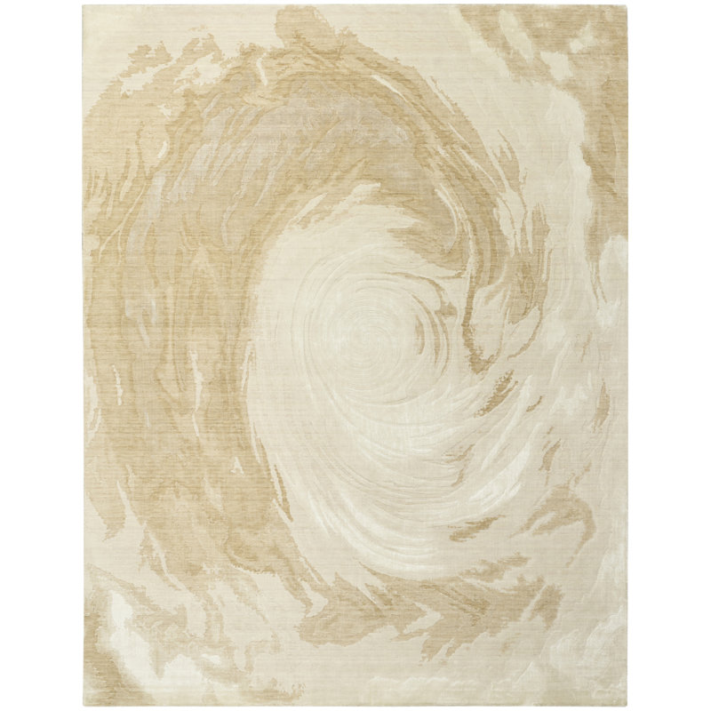 Tapis d'intérieur moderne ivoire beige 9 pi x 12 pi Nourison Brushlight, 9 pi x 12 pi