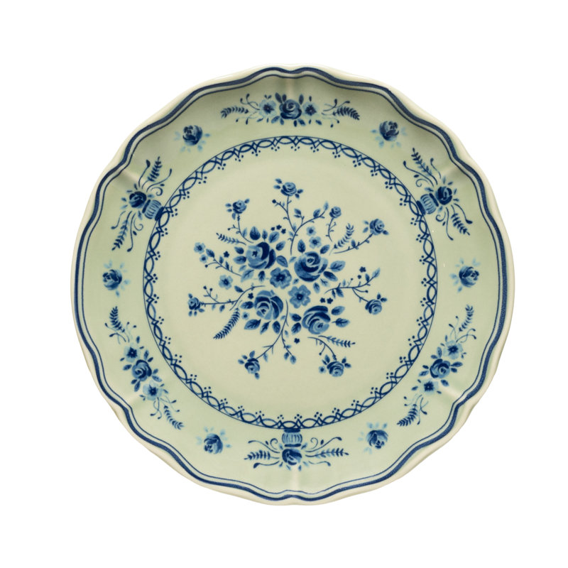 Vila Salad Plates, Blue/Olive