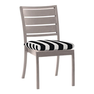 Charleston Aluminum Patio Dining Side Chair With Cushion