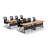 Rectangle 6 Person Flip Top 72'' L Modular Training Table and Chair Set with Casters and Modesty Panel and Cable Management
