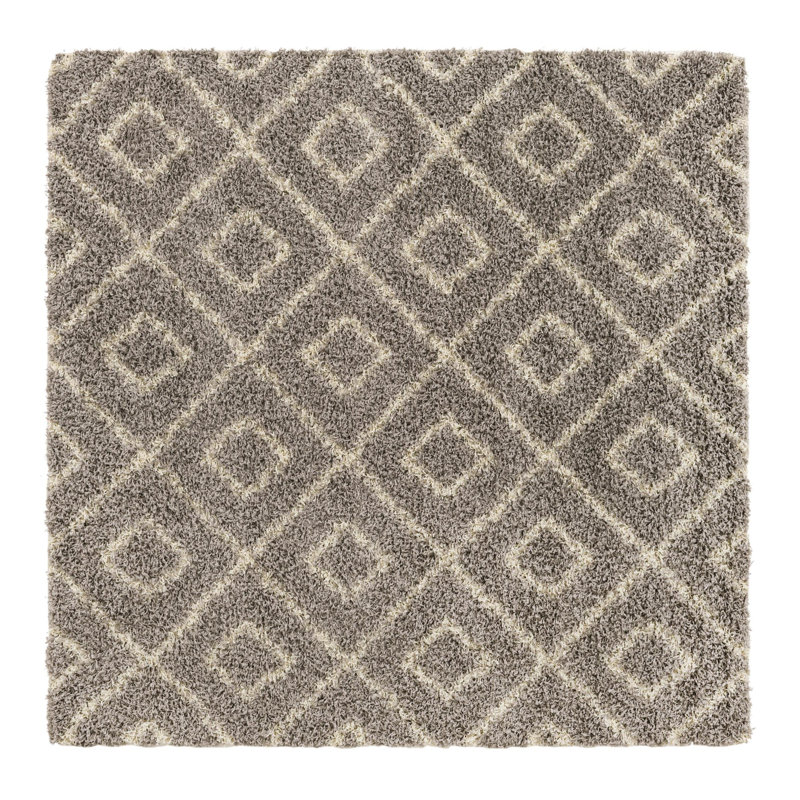 Azbill Geometric Indoor Rug, Square 6'