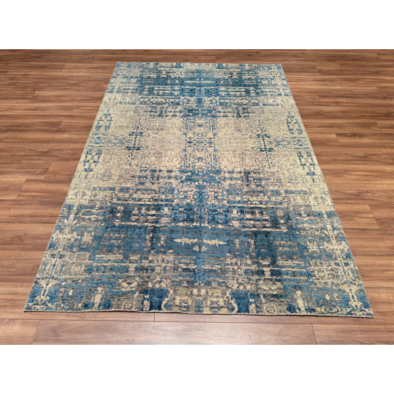 Tapis gris en laine noué à la main Original Original