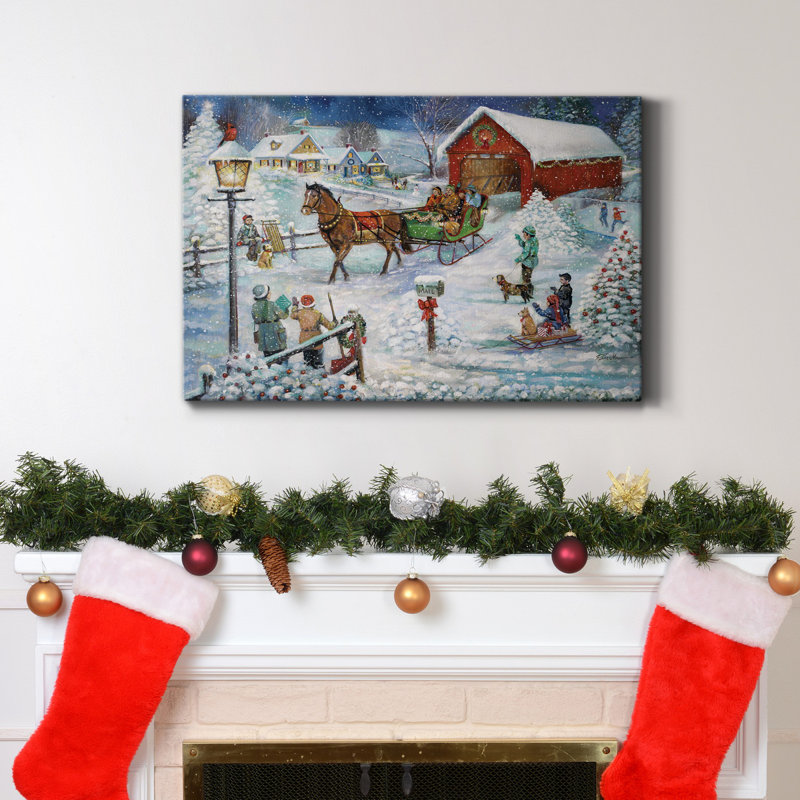 «Sleigh Ride Premium», toile tendue avec châssis - prête à être accrochée, H 12 po x l 8 po x P 1 po