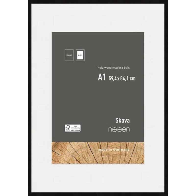 nielsen Skava Wooden Picture Frame, 59.4cm H x 84.1cm W x 2cm D, Black