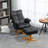 Lahens Upholstered Swivel Recliner with Footstool