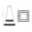 Lustre, 8 lumières, 34 po, noir mat, verre fumé-676009158