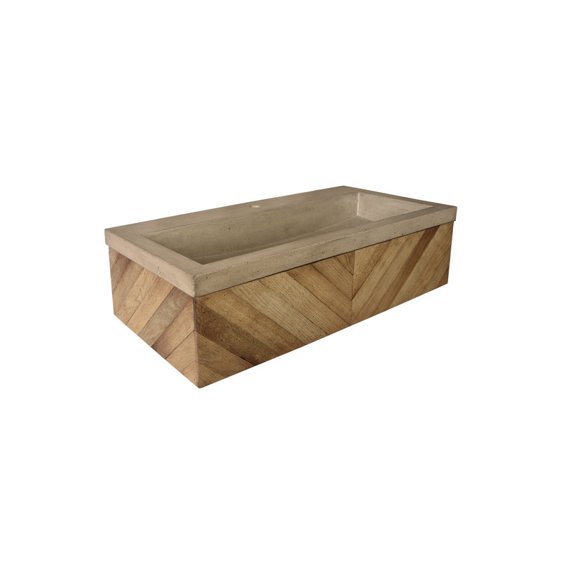 Vintner 36" Wall-Mounted Single Bathroom Vanity Set, Chardonnay , Single Faucet Hole, Earth