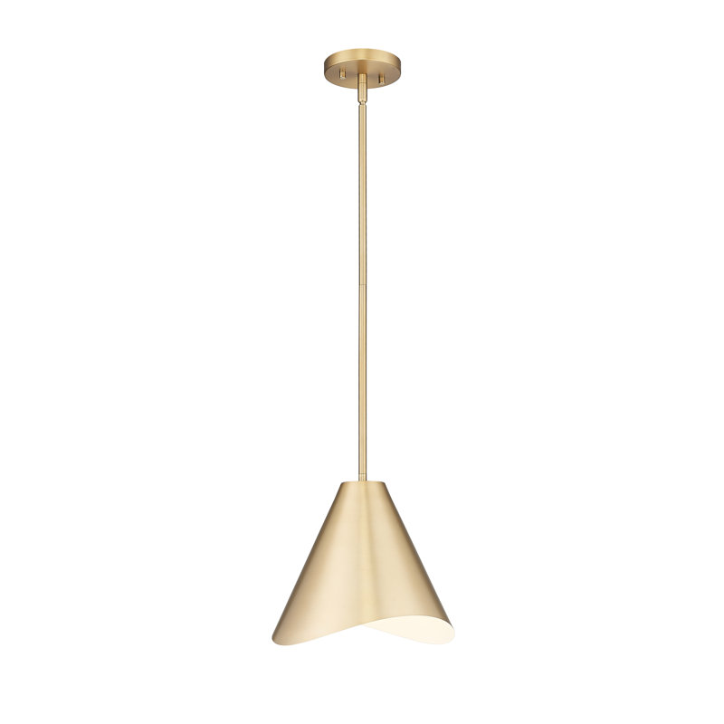 Luminaire suspendu 1 lumière Barrera, Doré, Or / blanc