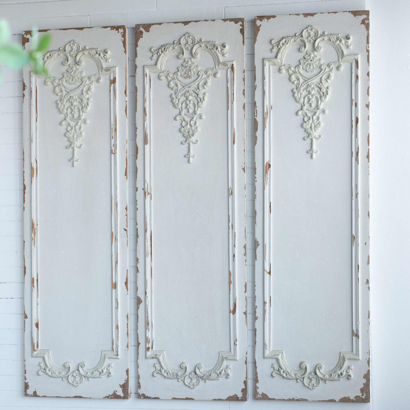 Ensemble de 3 grands panneaux muraux blancs