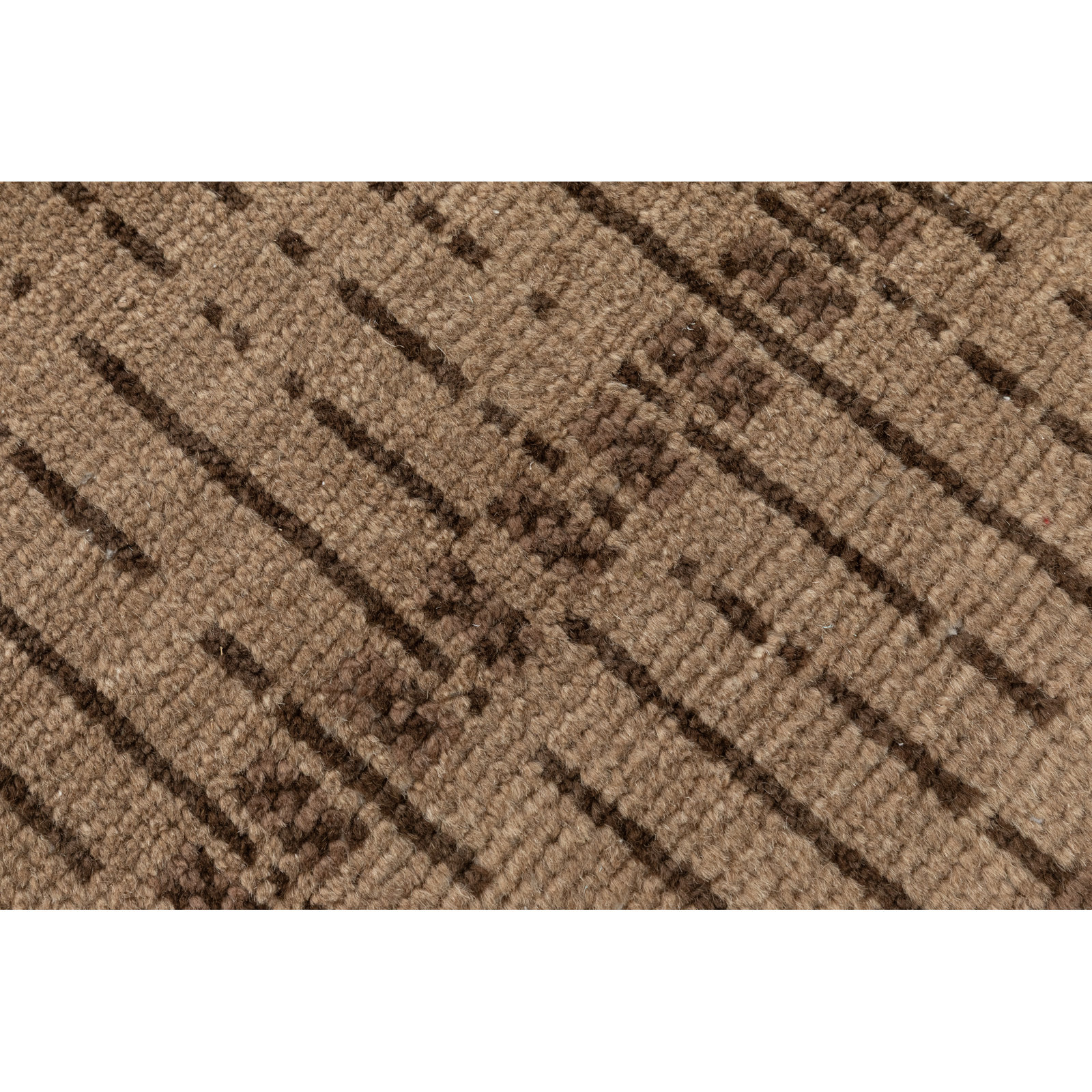 Villa Hand Knotted Wool Indoor Rug, Brown, 2'6x8'