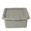 Lot de 6 bacs à viande de 51 x 38 x 18 cm (9 gallons) en plastique gris de qualité alimentaire avec couvercles. Contenants robustes et utilitaires pour la vaisselle, la préparation en cuisine et l'entreposage en restauration.