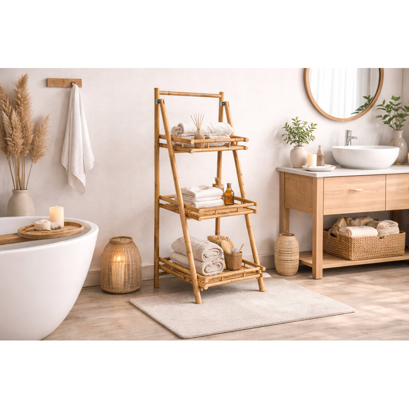 3-tier Handcrafted Natural Bamboo Bookcase