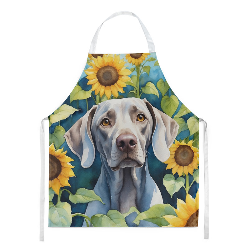 Weimaraner en tablier tournesols