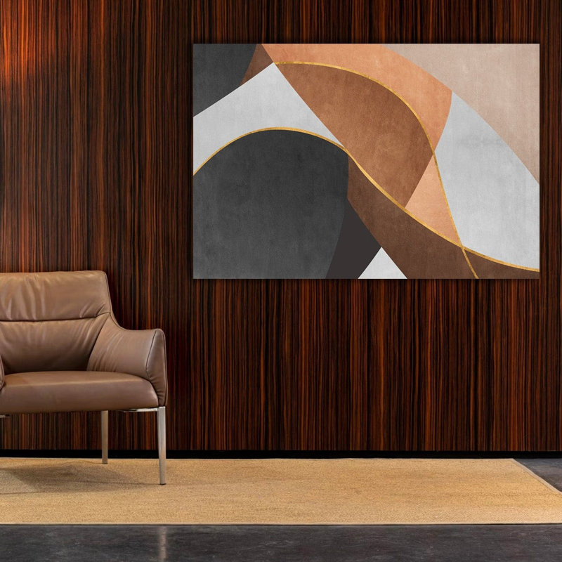 Art mural abstrait géométrique abstrait en acrylique, H 47 po x l 32 po