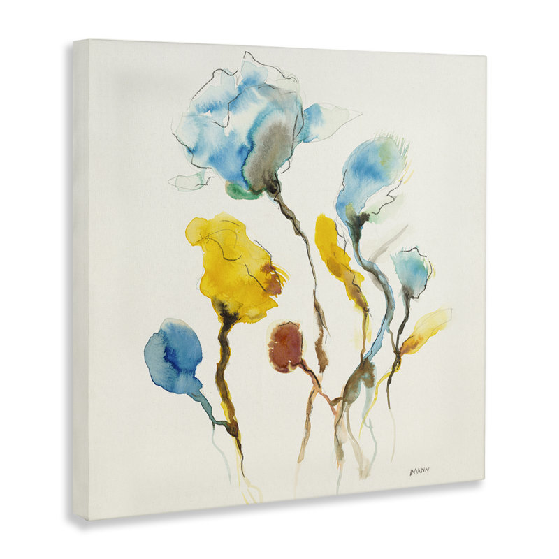 Art moderne sur toile, "Modern Watercolor Blooms" par Patti Mann, H 24 po x l 24 po