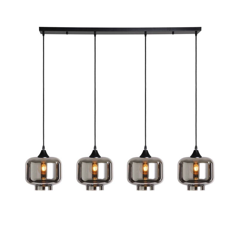 Khue 4 - Light Kitchen Island Pendant, Black, Silver