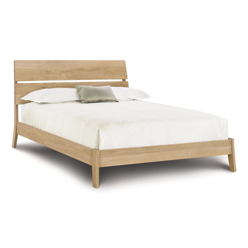 Lit plateforme en bois massif Linn, Grand, Natural Oak