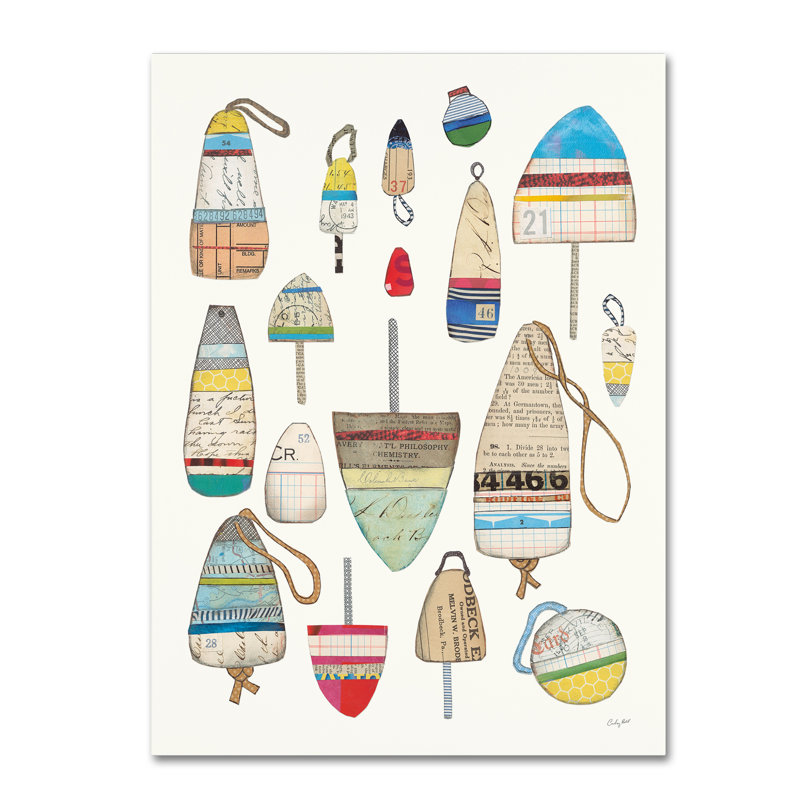 Art sur toile Abdel «Lobster Buoys on White», H 24 po x l 18 po x P 2 po