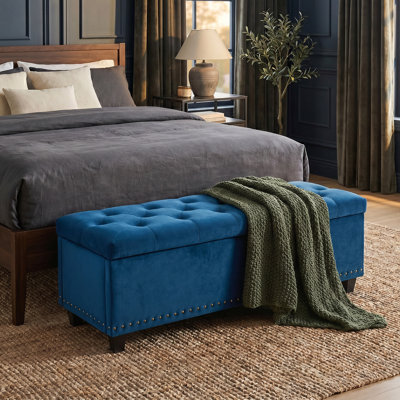 Espana 51'' Upholstered Tufted Storage Ottoman
