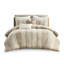 Housse de couette pour lit double / grand lit 3 pièces avec thèmes alternatifs rayés et coton avec bordure blanche