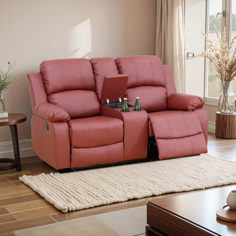 Causeuse inclinable manuelle 68 ", Rouge