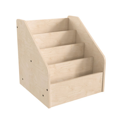 Bright Beginnings Commercial Grade Wooden 4 Tiered Classroom Bookstand Display Shelf