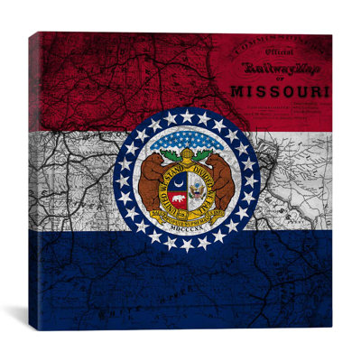 Drapeau missouri, grunge rétro carte sur toile
