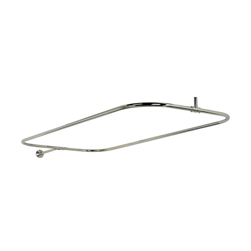 48'' D-Shaped Shower Curtain Rod, Polished Chrome