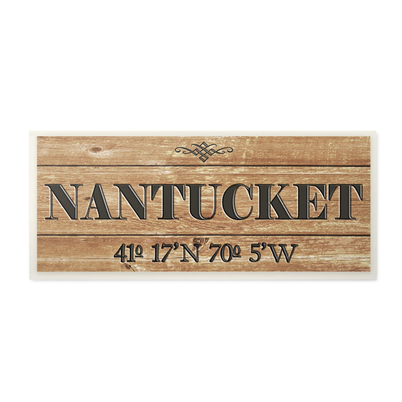«Nantucket» par Daphne Polselli, reproduction d'art textuel sur toile, H 7 po x l 17 po, Plaque murale