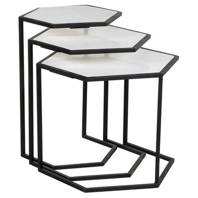 Hexagon 3 Piece Nesting Tables