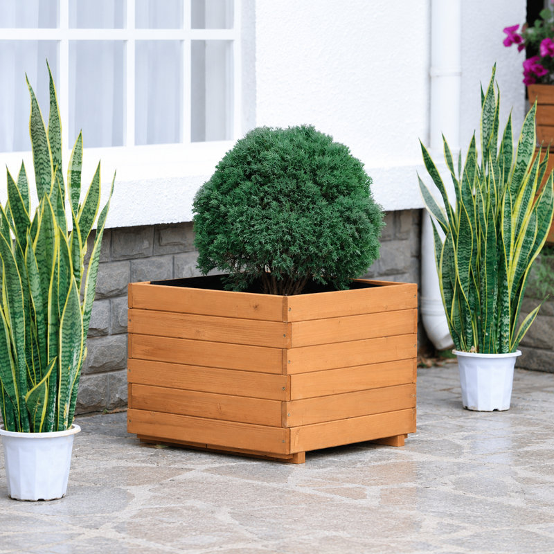 Boîte à fleurs en bois 23,6 po, H 17,7 po x l 23,6 po x P 23,6 po