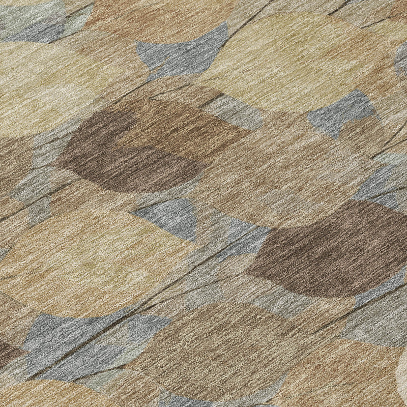 Machine Washable Indoor/Outdoor Chantille ACN2444 Floral Rug, 3' x 5', Beige