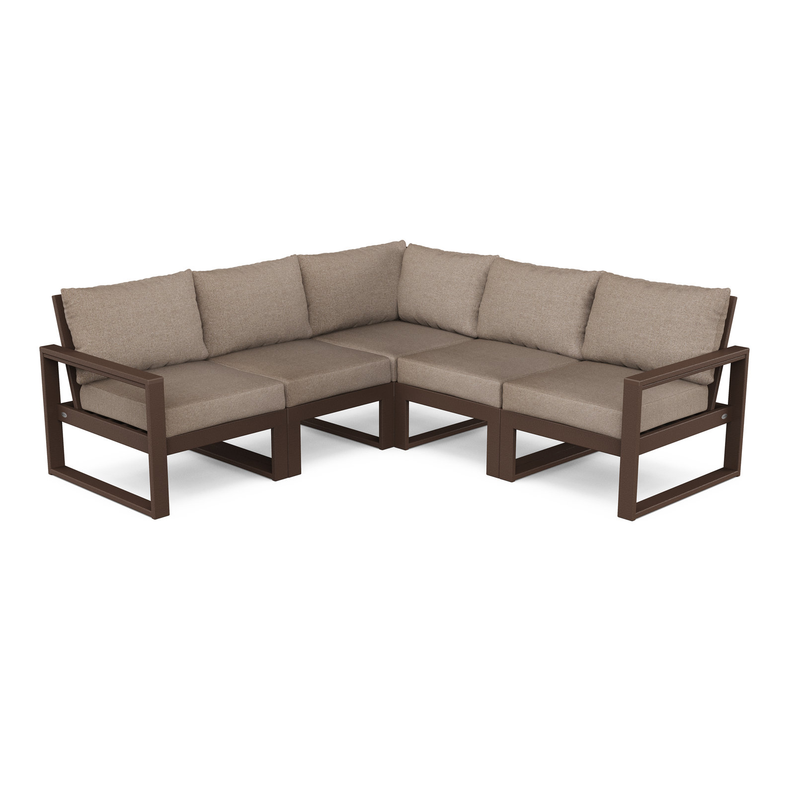EDGE 5 - Person Seating Group with Cushions, Spiced Brown, Mahogany