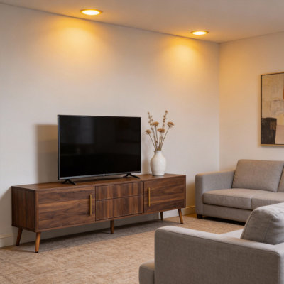 Mid-Century Modern 70.8” Solid Wood TV Stand With Storage For 70-80 Inch Tvs