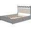 Grand lit en bois avec lit gigogne en bois, gris, 2 tiroirs, lit plateforme avec rangement pratique, option confortable-1628068323