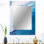 Blue Wave Blue Wonder - miroir côtier, miroir mural bleu unique, impression d'art en métal