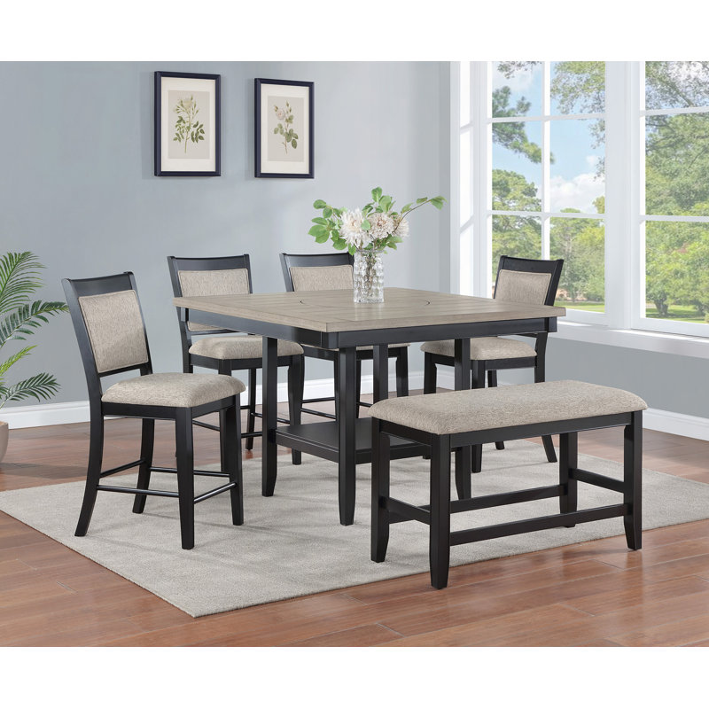Mobilier en bois de style campagnard avec repose-pieds et banc à hauteur de comptoir 1pc