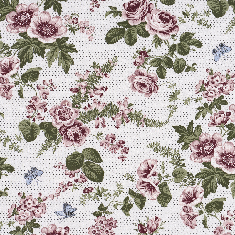 Schumacher X Rita Konig Sibyl Chintz Fabric, Rose