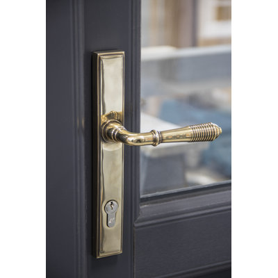 Reeded Lock Door Handle Kit