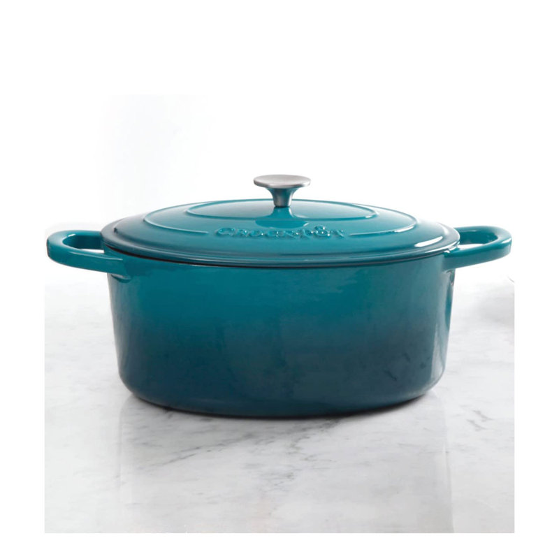 Cocotte ronde artisanale en fonte antiadhésive Crock-pot, 7 pte, Duplicata bleu saphir