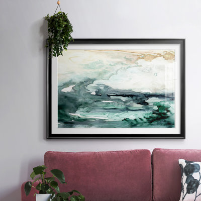 «Sea Foam Flow» avec cadre en I et cadre biseauté mat et verre