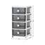 Livingandhome 4 Drawer Transparent Desktop Organizer